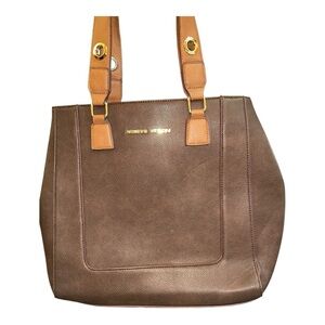 Adrienne Vittadini Tote Handbag Brown pre-loved excellent condition faux leather